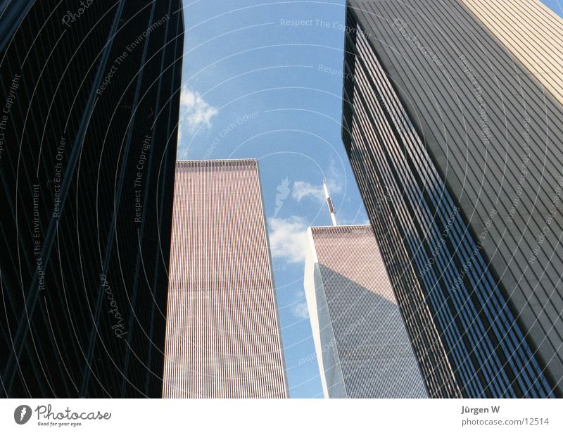 World Trade Center New York City High-rise Clouds Sky USA Blue Tower building architecture