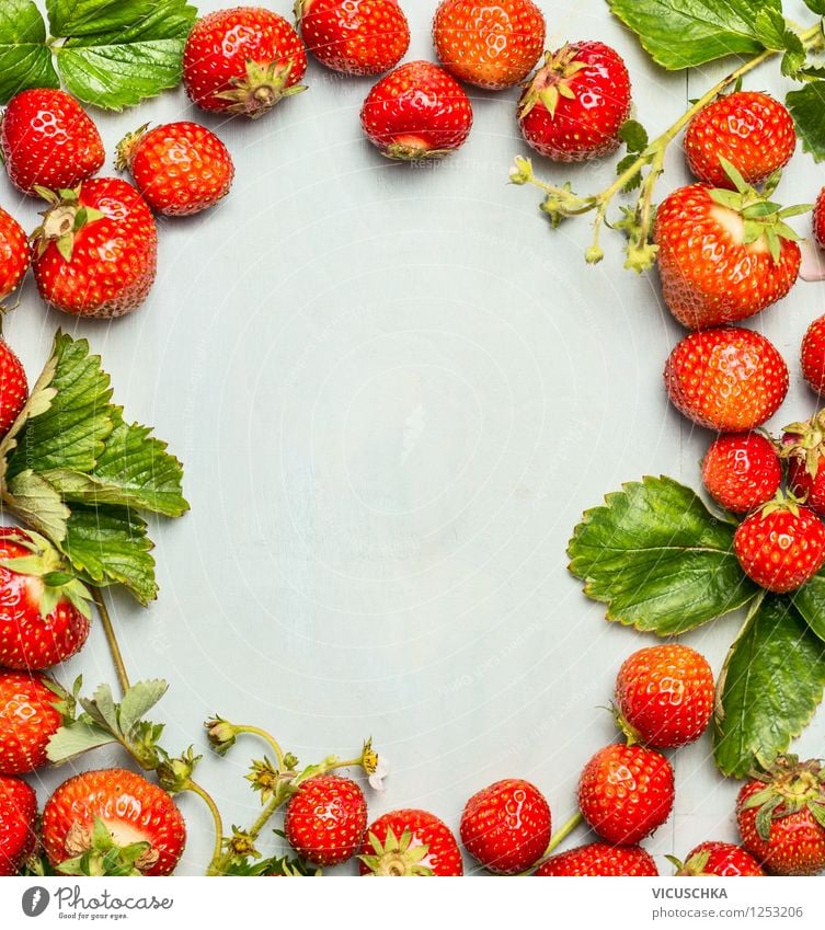 Background with strawberry frame Food Fruit Nutrition Organic produce Vegetarian diet Diet Style Design Healthy Eating Life Garden Nature Background picture
