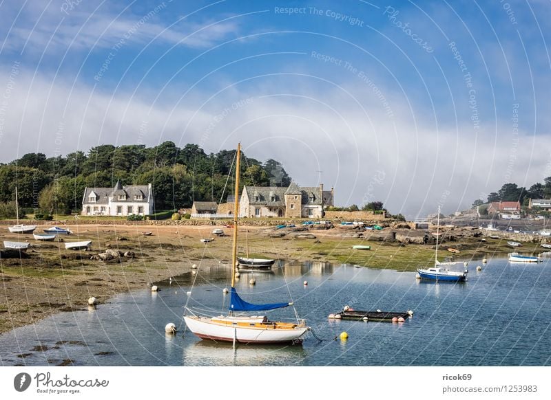 Port in Brittany Relaxation Vacation & Travel House (Residential Structure) Nature Landscape Clouds Tree Coast Harbour Building Tourist Attraction Watercraft