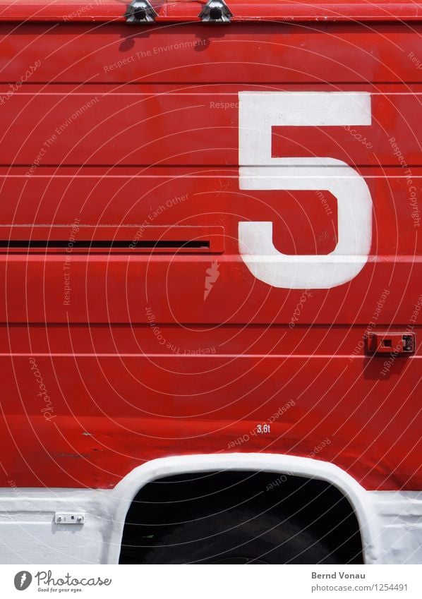 3,5t Means of transport Motoring Truck Mobile home Digits and numbers Red Black White Painted Fire department Fender Old Tin Prime Line Retro Screw Sliding door