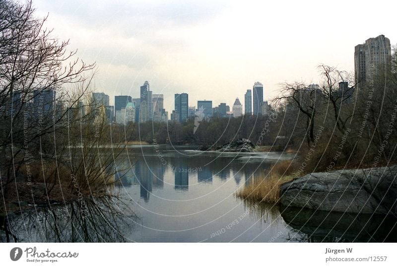 Central Park, New York New York City Americas Lake Reflection High-rise Vacation & Travel Skyline USA Water