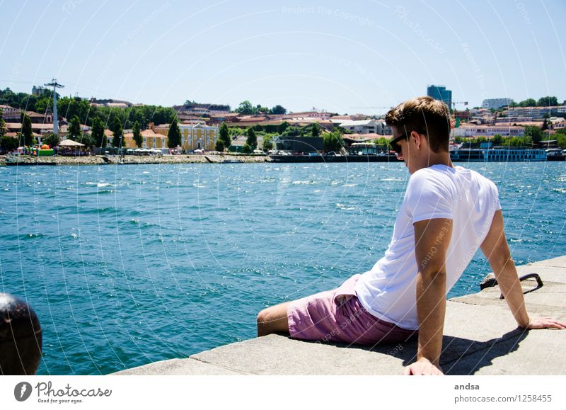 Porto III Human being Masculine Young man Youth (Young adults) 1 18 - 30 years Adults Landscape Cloudless sky Tree River Portugal Town