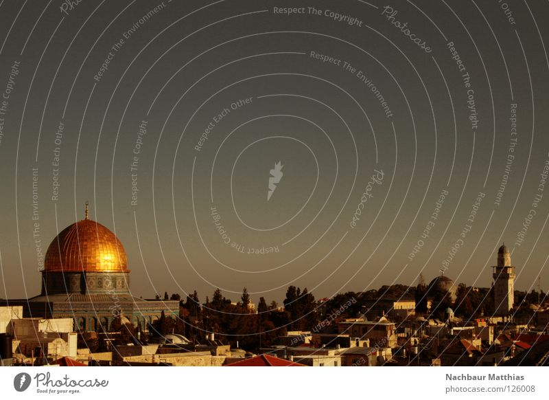 golden prospects West Jerusalem Town Israel House (Residential Structure) Arabia Holy Near and Middle East Multicultural Dome of the rock Domed roof Islam