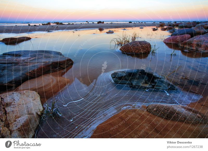 First ice on the water of the Baltic Sea Beautiful Vacation & Travel Beach Ocean Winter Nature Landscape Sky Weather Rock Coast Stone Cool (slang) Natural Blue