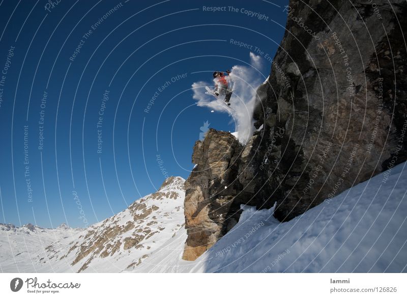 Will goes over the Rock Peak Background picture Jump Ledge White Switzerland Silvaplana Ski tour Tracks Deep snow Sporting event Winter Winter sports Alps