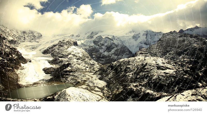 stone glacier at sustenpass, CH Switzerland Canton Lake Frozen Restaurant Resting place Fog Clouds High plain Hiking Leisure and hobbies Vacation & Travel