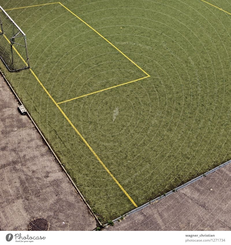soccer Leisure and hobbies Sports Ball sports Soccer Sporting Complex Football pitch Town Concrete Simple Cold Athletic Green Moody Joy Fatigue Loneliness