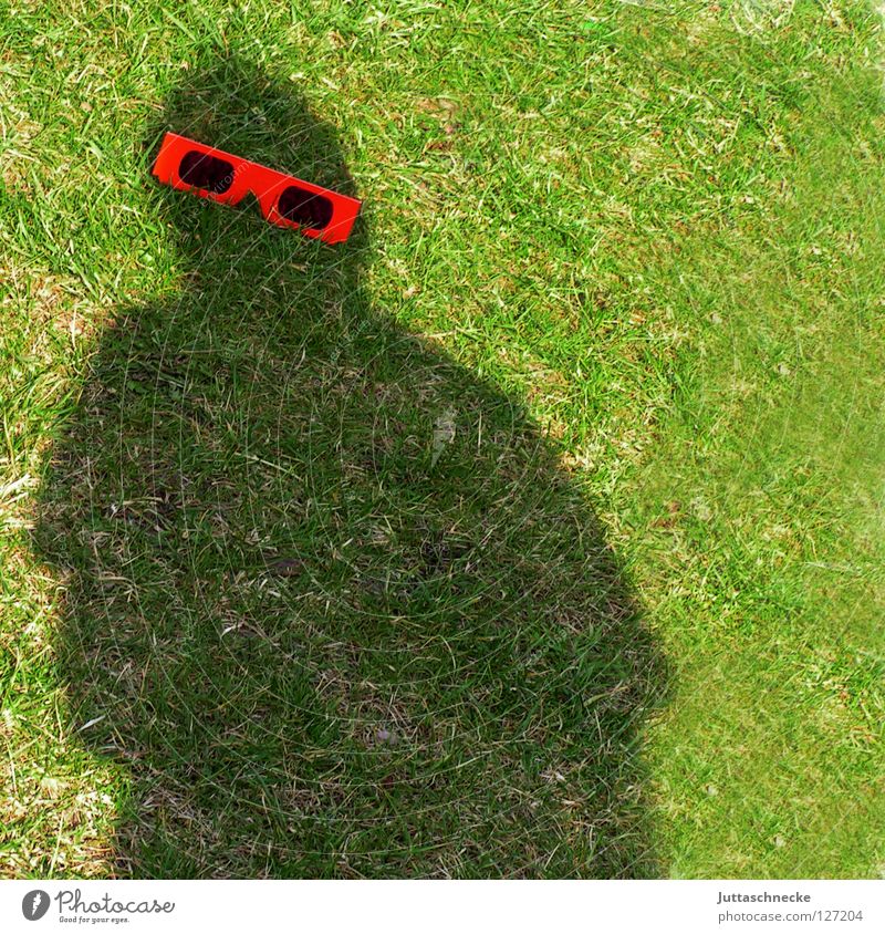 Mr. Bojangles feat. Kalle :-)) Shadow Eyeglasses Silhouette Red Sunglasses Grass Green Joy Obscure Garden the black man Juttas snail Joke