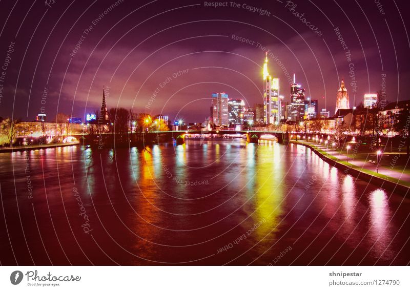 Frankfurt am Main Technology Advancement Future High-tech Information Technology Water Germany Europe Town Downtown Skyline Manmade structures Building