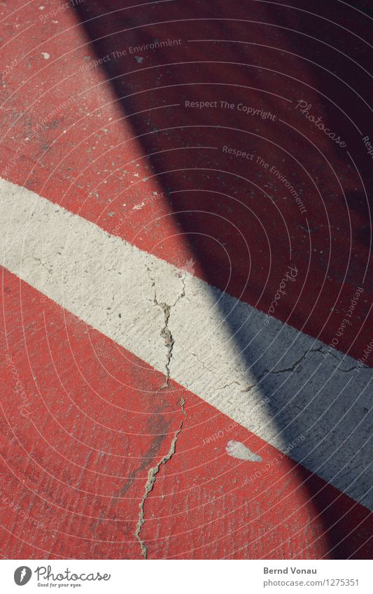 brand Transport Traffic infrastructure Pedestrian Street Crossroads Signs and labeling Gray Red White Crack & Rip & Tear Border Ground Tilt Colour photo