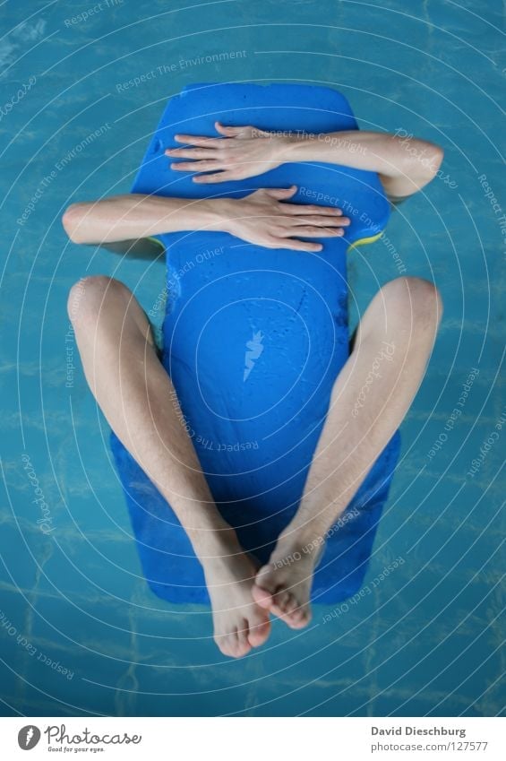 My new best friend Swimming & Bathing Swimming pool Surface of water Float in the water Water wings Man's arm Men's leg 1 Person Individual Anonymous