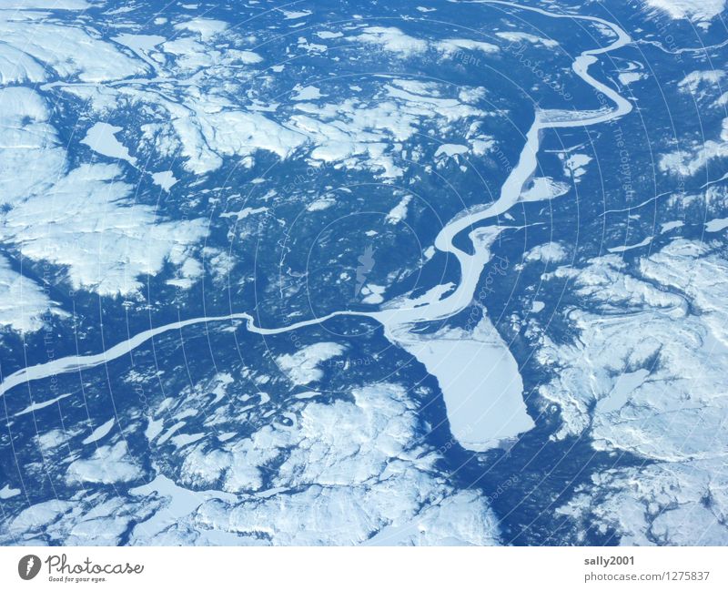 it was winter in Canada... SECOND Nature Landscape Winter Ice Frost Snow Forest Mountain Lake River View from the airplane Freeze Under Homesickness