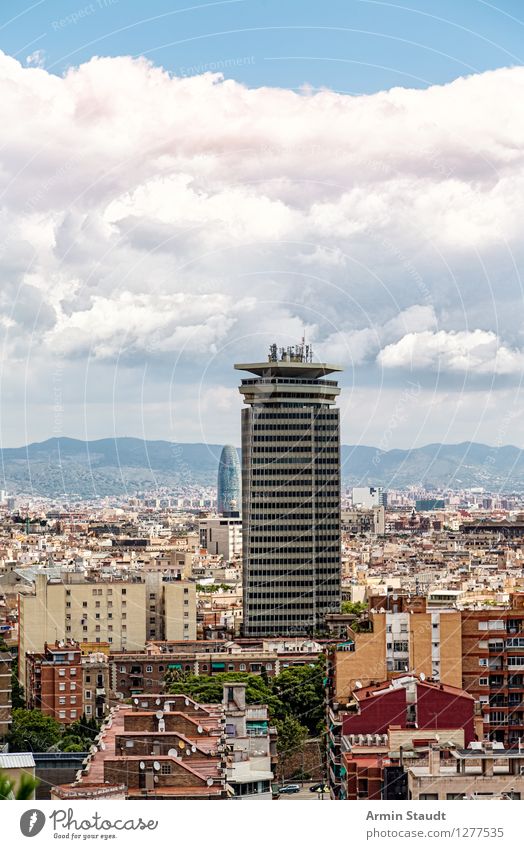 Barcelona high-rise Shopping Vacation & Travel Tourism Summer vacation Living or residing Sky Clouds Beautiful weather Town Skyline