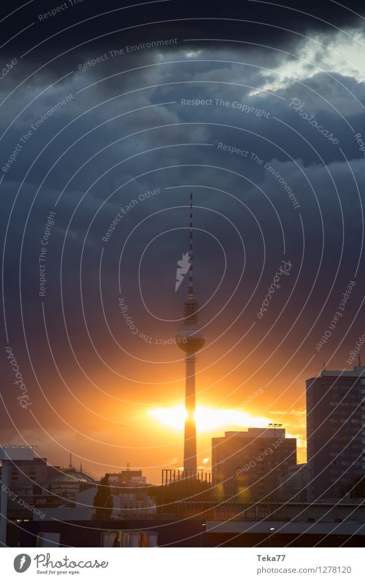 Berlin Evening I Vacation & Travel Summer Television Berlin TV Tower Capital city Downtown Skyline Places Air Traffic Control Tower Adventure Esthetic Germany