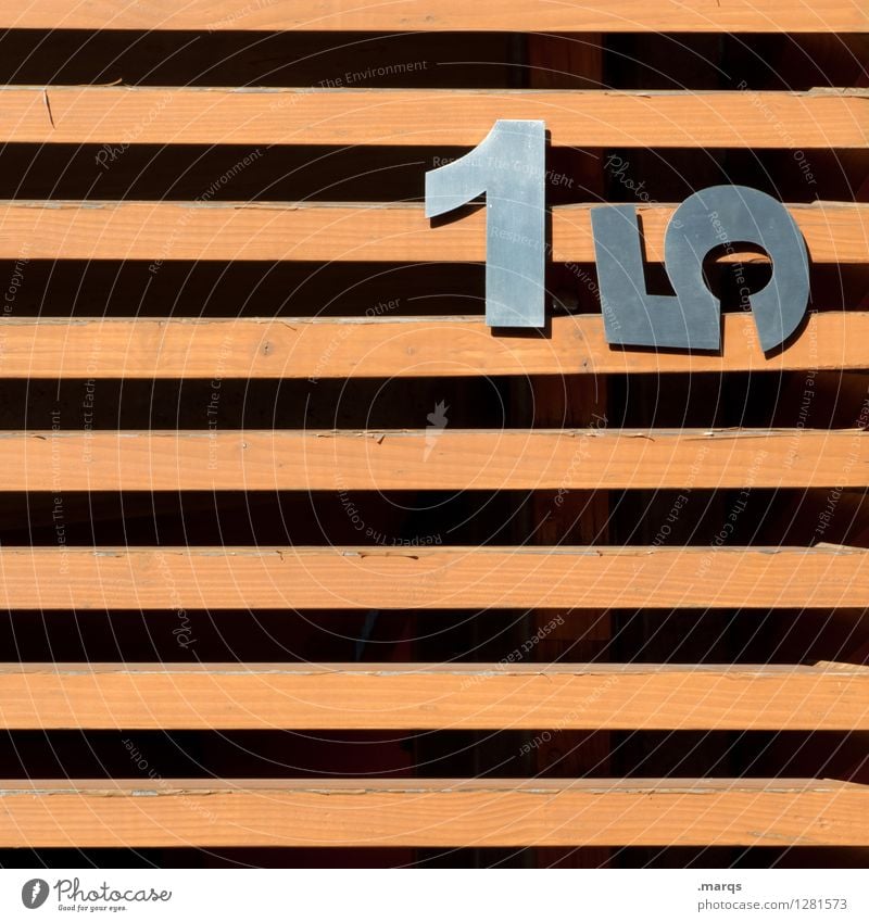 15 Style Wall (barrier) Wall (building) Wooden wall Metal Digits and numbers Line Simple House number Tilt Youth (Young adults) Age Colour photo Exterior shot