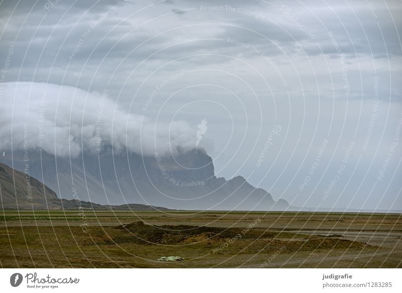 Iceland Environment Nature Landscape Sky Clouds Climate Weather Rock Mountain Coast Exceptional Fantastic Natural Wild Colour photo Subdued colour Exterior shot