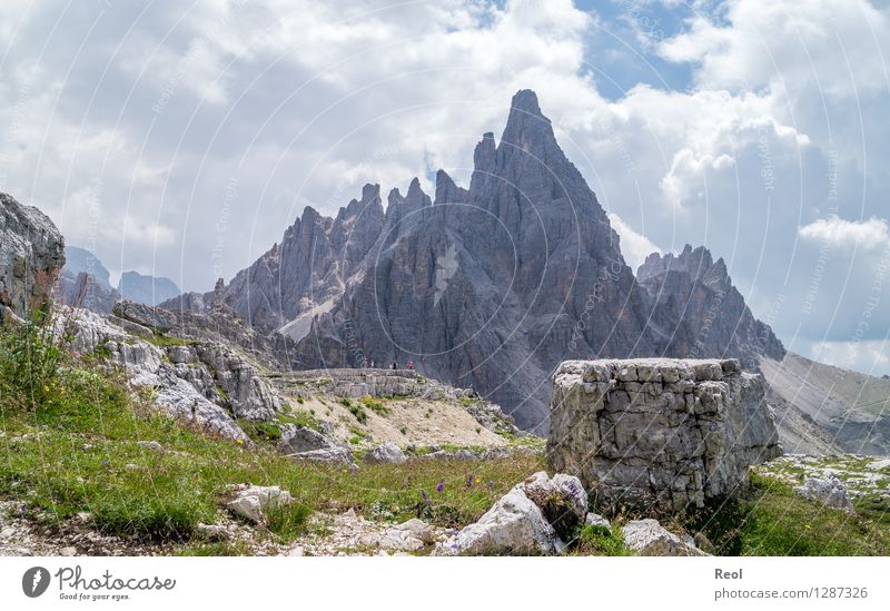 Paternkofel II Vacation & Travel Tourism Trip Far-off places Hiking Environment Nature Landscape Elements Earth Sky Clouds Summer Beautiful weather Grass Rock