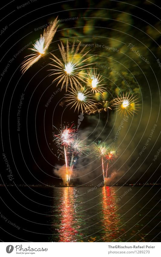fireworks Art Artist Work of art Stage play Yellow Green Orange Pink Red Silver White Smoke Pattern Structures and shapes Explosion Fire Firecracker Lake