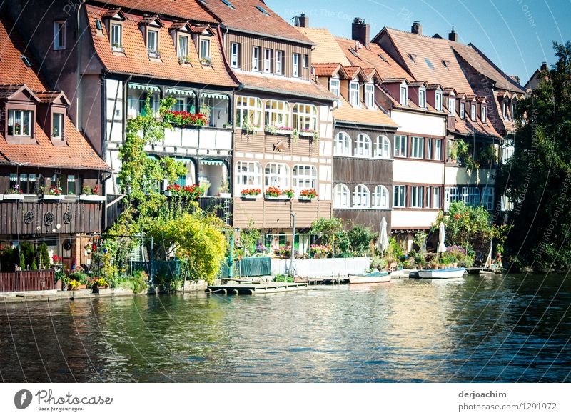 Little Venice. Venice flair in Bamberg.  The river, the old half-timbered houses and blue sky. Design Harmonious Trip Living or residing Environment Water