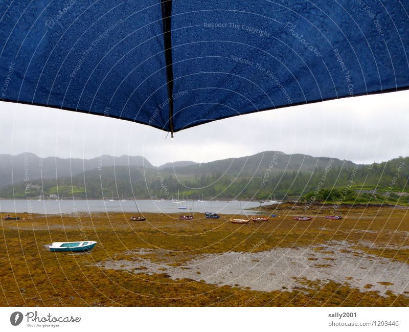 scottish rain... Nature Landscape Clouds Bad weather Mountain Coast Ocean Scotland Sailboat Umbrella Observe Cold Wet Natural Gloomy Loneliness