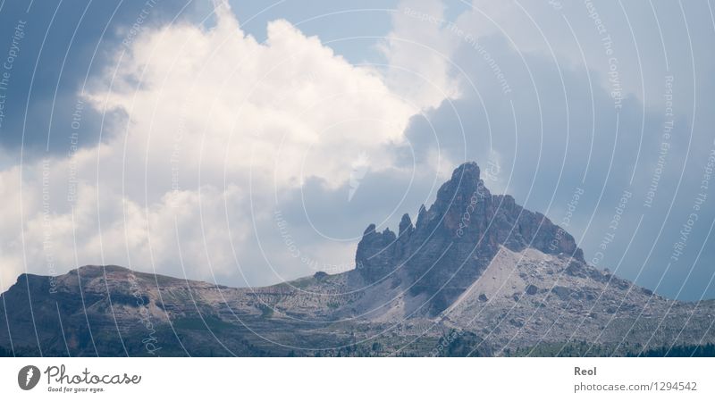 CLOUD PAINTINGS Environment Nature Landscape Sky Clouds Storm clouds Summer Climate Rock Alps Mountain South Tyrol Dolomites Peak Sparse Gray Contrast