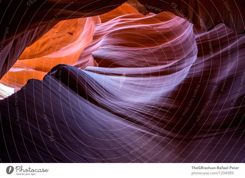 antelope Environment Nature Landscape Famousness Blue Brown Yellow Gray Orange White Antelope Canyon Rock Rock formation Beautiful Sandstone Navajo Reservation