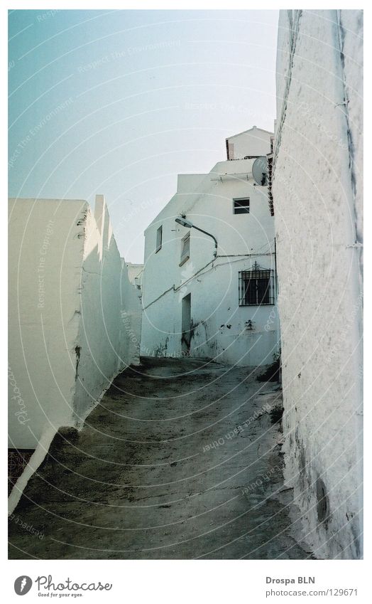 Nerja Spain Andalucia Malaga Alley Vacation & Travel Summer Extinct Traffic infrastructure Blue sky Canon Eos 500