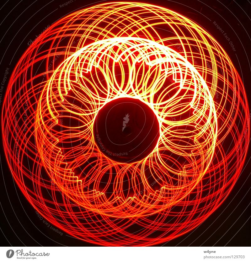[Order To Chaos] Series IV Long exposure Red Yellow Spiral Abstract Round Waves Pattern Black Electrical equipment Technology Trust luminography Circle LED