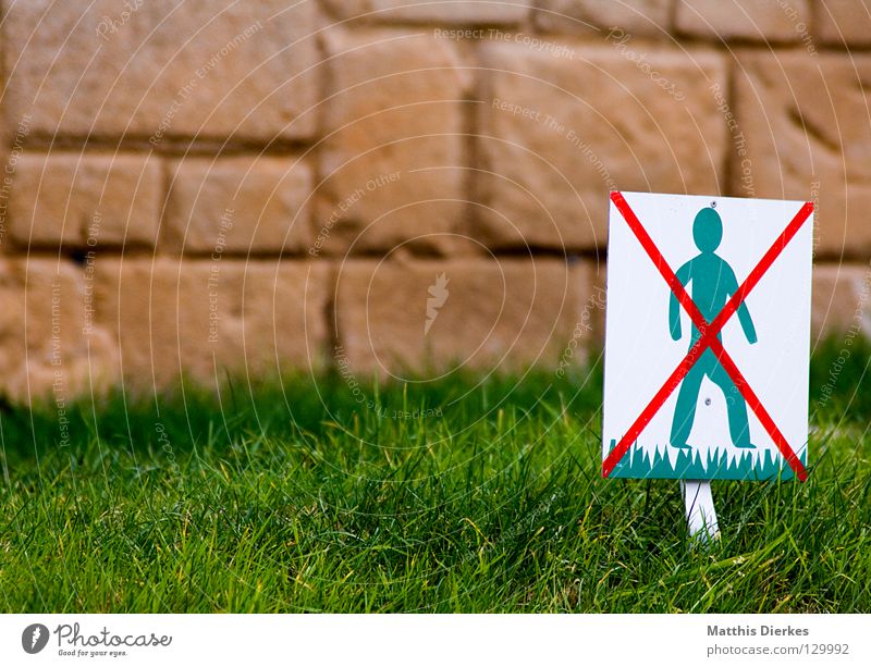 People forbidden! Wall (barrier) Wall (building) Signs and labeling Green Bans Green space Private Lawn Drawing Blur Prohibition sign Pictogram Enter Grass