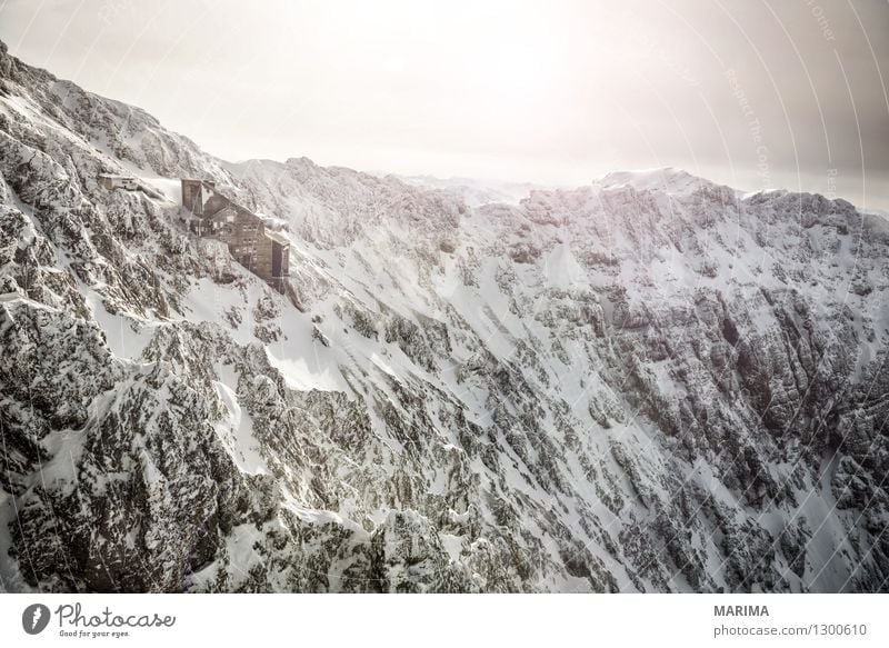 wonderfull winter day on the Zugspitze Vacation & Travel Tourism Freedom Sun Winter Mountain House (Residential Structure) Nature Landscape Clouds Rock Alps