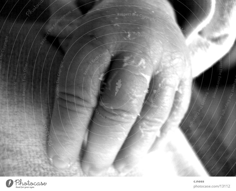 Marla's hand Baby Hand Fingers Children`s hand Black & white photo