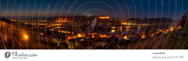 Passau II Bavaria HDR Town City hall House (Residential Structure) Lighting Panorama (View) Flat (apartment) Dark Border Brewery Sunset Long exposure Historic