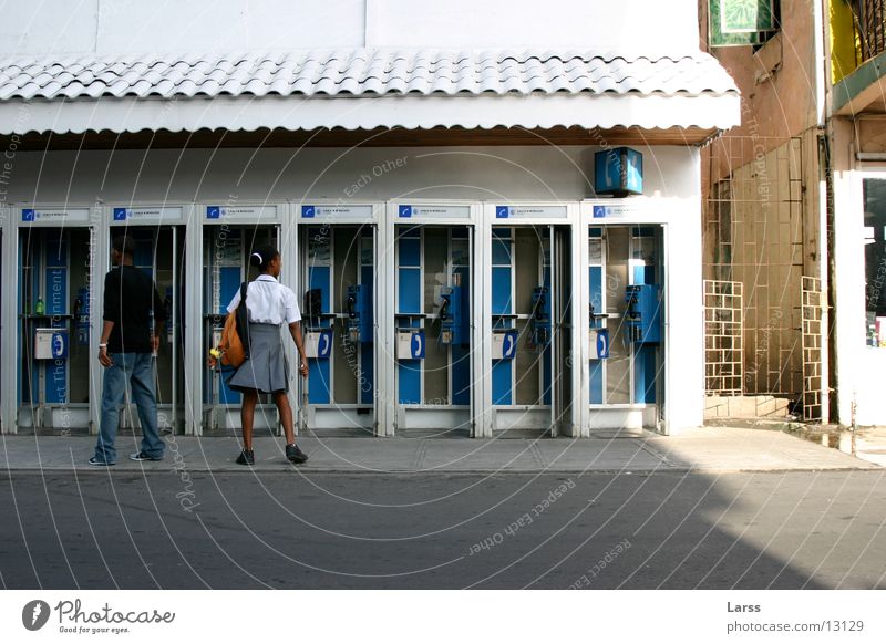 communication Castries Phone box St. Lucia To talk Human being Couple In pairs