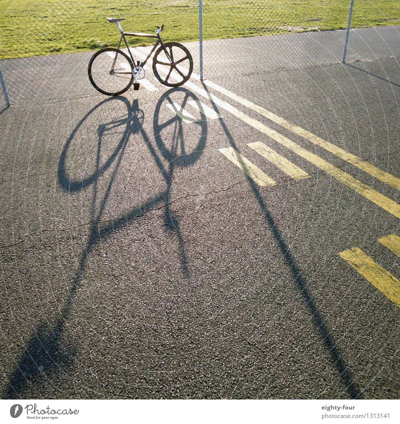 shadow fixy Lifestyle Leisure and hobbies Sports Fitness Sports Training Bicycle Subculture Summer Beautiful weather Deserted Stone Concrete Driving Athletic