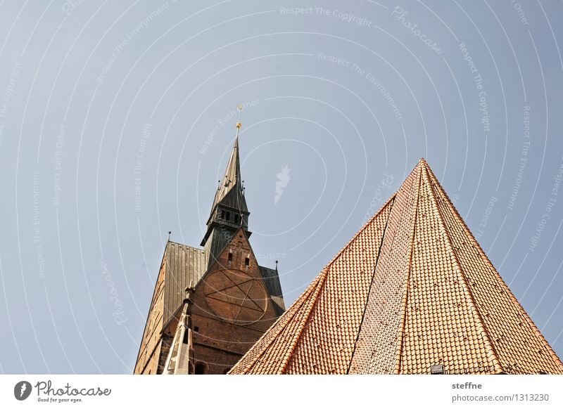 Church: Hanover Cloudless sky Beautiful weather Hannover Tower Roof Religion and faith Colour photo Exterior shot Deserted Copy Space left Copy Space top