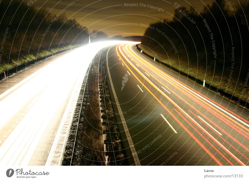 sauerlandlinie at night 4 Highway Night Long exposure Light Speed Transport