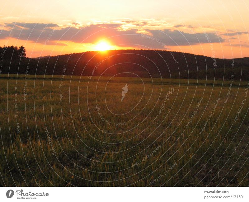 germany is so beautiful Twilight Clouds Meadow Grass Field Mountain Sun Evening Dusk Sunset