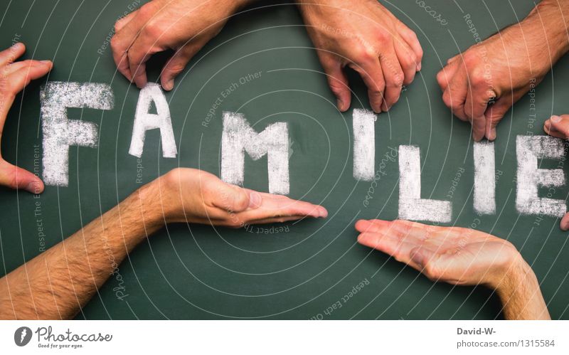 many hands form the word family with letters Family & Relations Word shape Attachment Together Love in common fellowship Build Planning planning