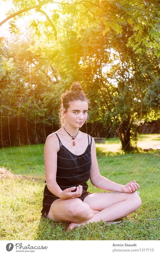 meditation Lifestyle Beautiful Healthy Wellness Relaxation Meditation Summer Yoga Human being Feminine Young woman Youth (Young adults) Woman Adults 1