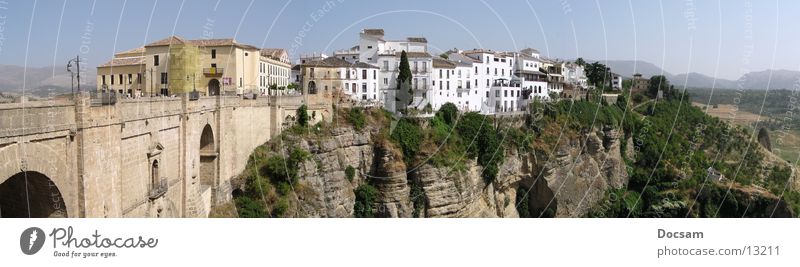 Panorama Rhonda Spain Canyon Panorama (View) House (Residential Structure) Costa del Sol Malaga Ronda Town Landscape Vacation & Travel Europe rhonda Bridge