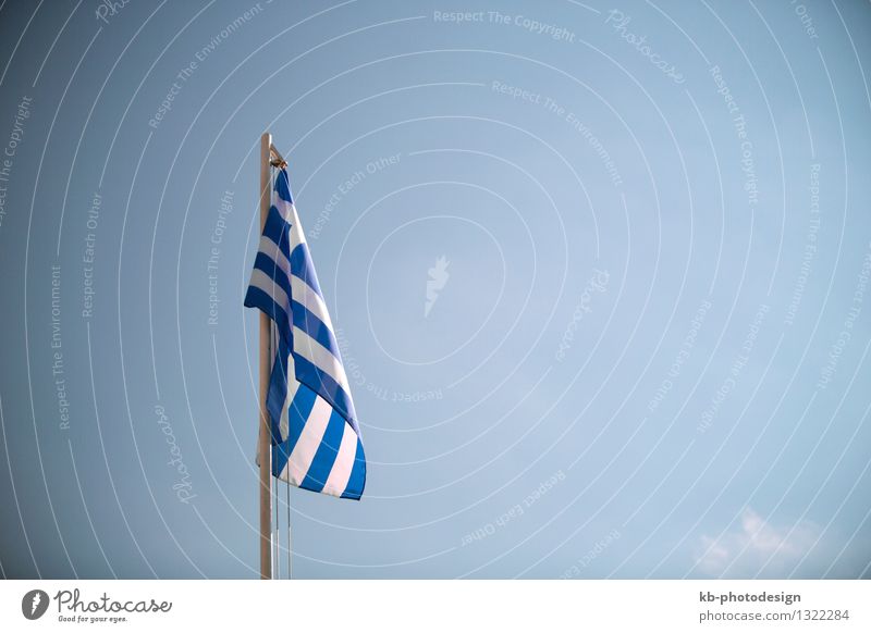 Greece flag in front of a blue sky Vacation & Travel Tourism Business Wind Flag rescue help greek Nationalities and ethnicity national flag soccer olympic games