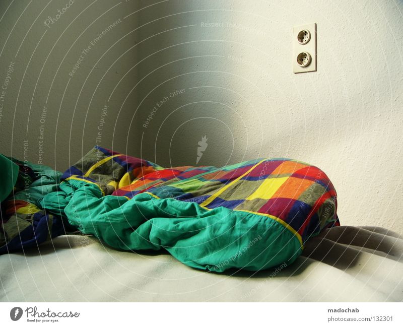 COLD AND EMPTY Empty Loneliness Bed Morning Good morning Arise Sleeping bag Relaxation Duvet Bedclothes Socket Grief Miss Distress Bedroom frustrating Sadness