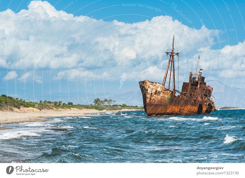 Old rustic big ship Beach Ocean Sailing Retirement Coast Transport Watercraft Metal Rust Historic Death Destruction Shipwreck Rustic water abandoned Wreck