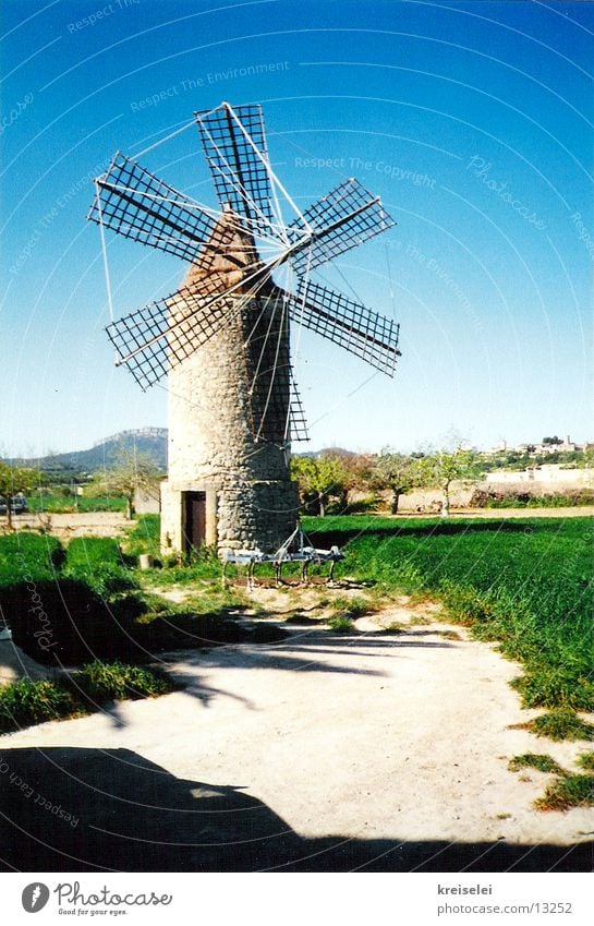 wind whirlers Windmill Majorca Blue-green Vacation & Travel Sky