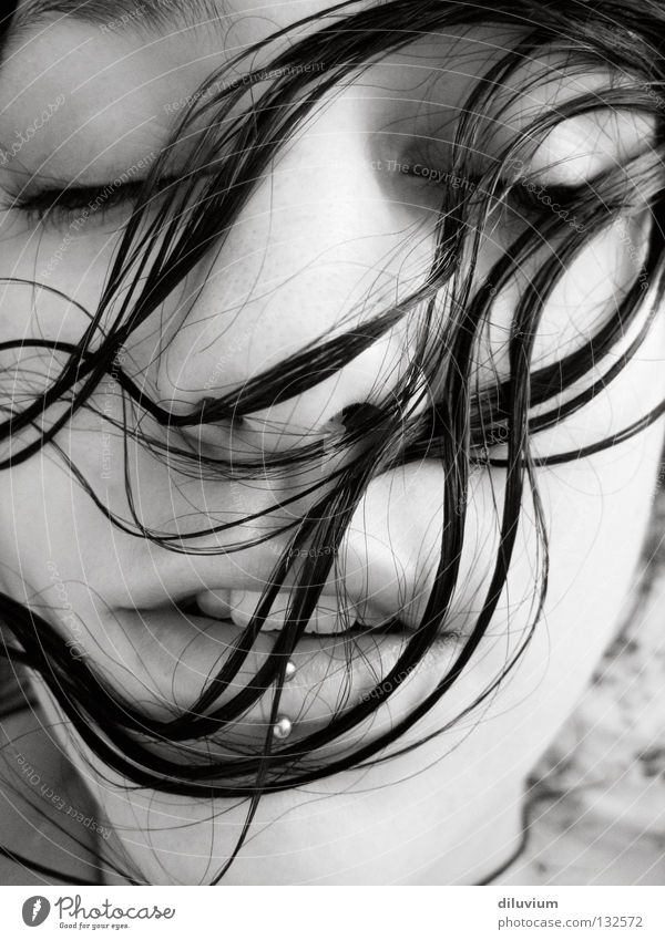 stashaway Strand of hair Black White Sleep Emotions face Hair and hairstyles Lips bw eyes closed Hide