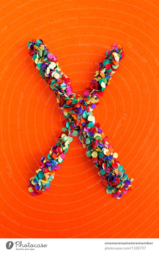 X Art Esthetic Letters (alphabet) Typography Alphabetical Orange Red Confetti Creativity Idea Design Colour photo Multicoloured Interior shot Experimental