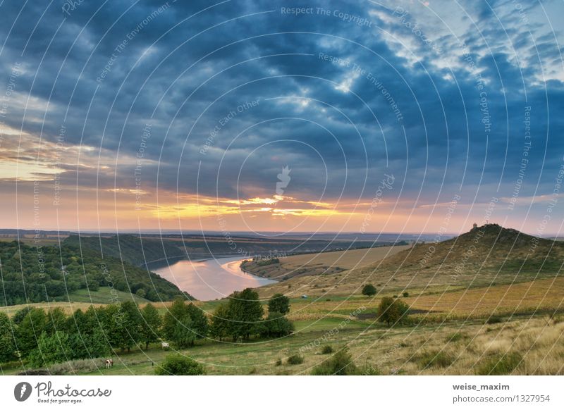 September on the river Dniester Nature Landscape Sand Water Sky Clouds Storm clouds Sunrise Sunset Autumn Weather Wind Tree Grass Bushes Garden Field Forest