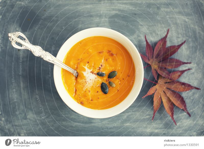 autumn soup Food Vegetable Soup Stew Pumpkin soup Nutrition Lunch Dinner Vegetarian diet Bowl Autumn Leaf Orange Cozy Delicious Colour photo Multicoloured