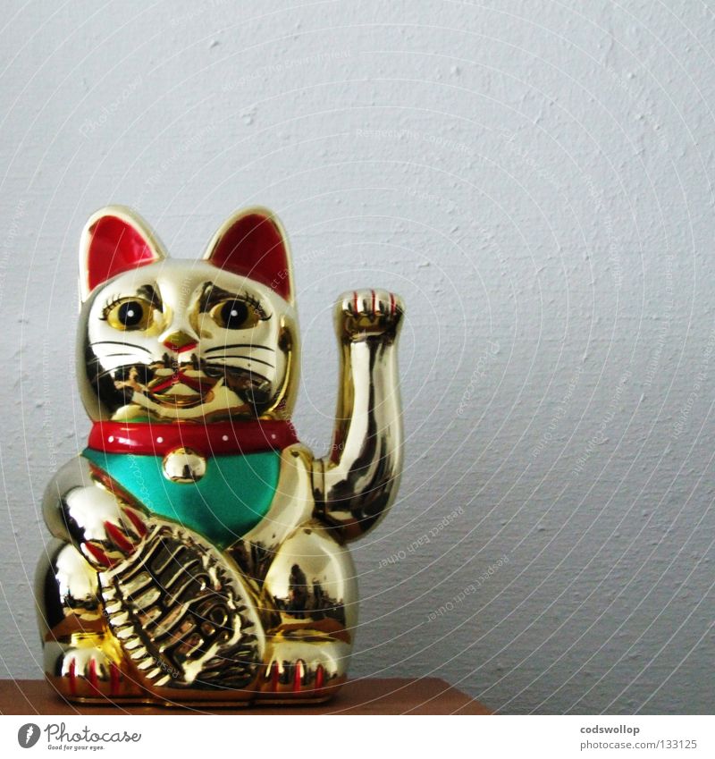 chairman meow Snack bar Holy Idol Statue Chinese Cat Power China Wave Temple House of worship Asia plastic figurine figure noodles cut price god cat mother