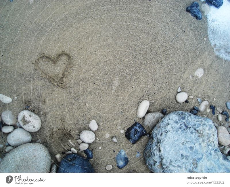 ocean love Beach Ocean Vacation & Travel Safety (feeling of) Coast Earth Sand Stone Heart Water Love Nature Rock